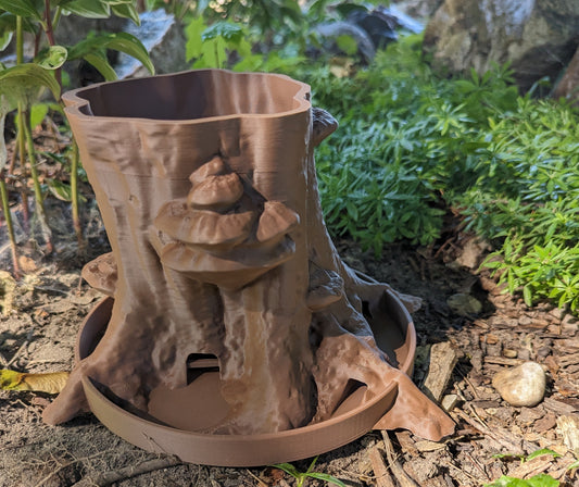 Stump with Mushrooms Planter or Pen Holder